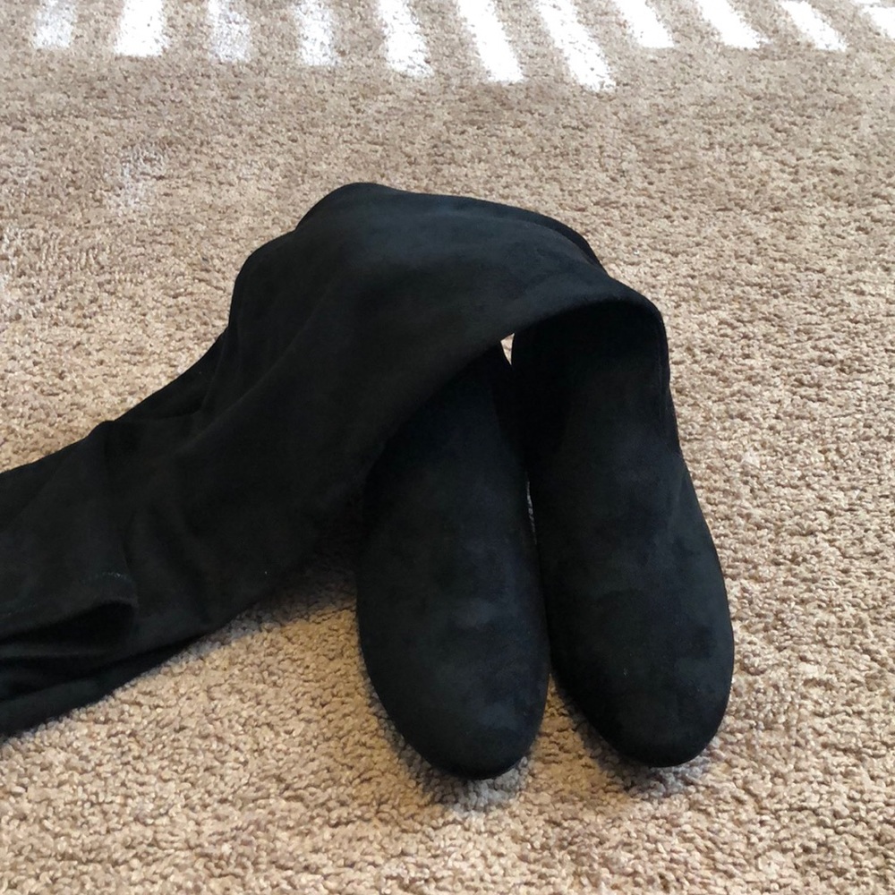 Black high knee boots